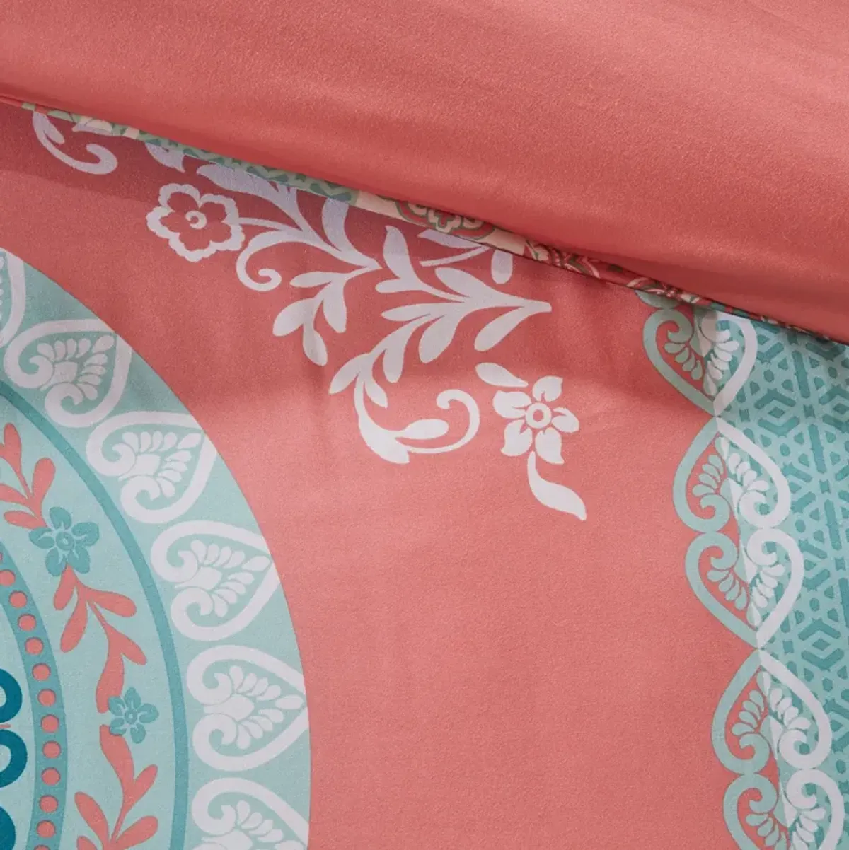 Carise Twin Comforter and Sheet Set - Coral