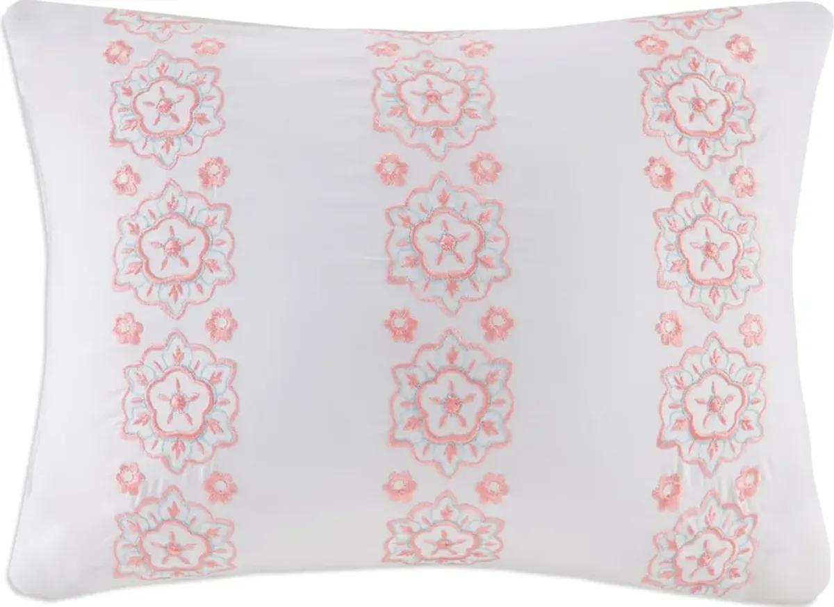 Carise Twin Comforter and Sheet Set - Coral