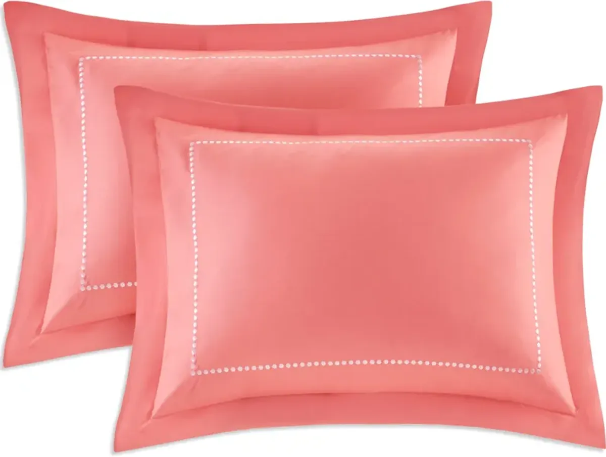 Carise Full Comforter and Sheet Set - Coral