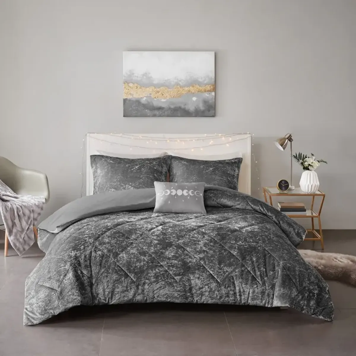 Maisie Full/Queen Duvet Cover Set - Gray