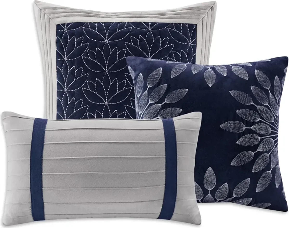 Louise California King Comforter Set - Blue