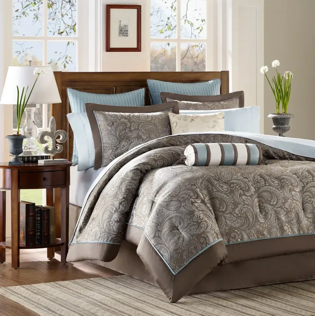 Louisiana Full Complete Bed Set - Taupe