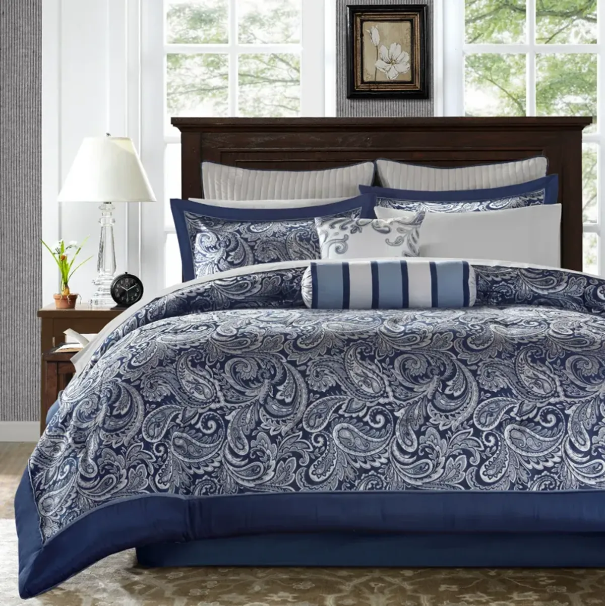 Louisiana California King Complete Bed Set - Blue