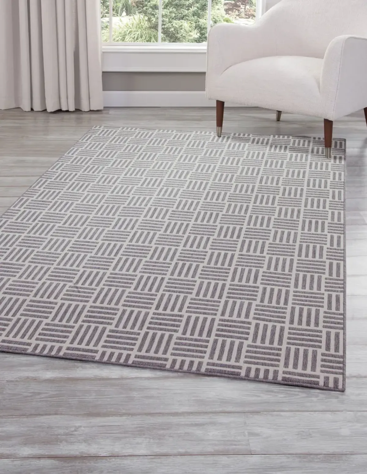 Mod Basket 5 X 8 Indoor/Outdoor Area Rug - Gray