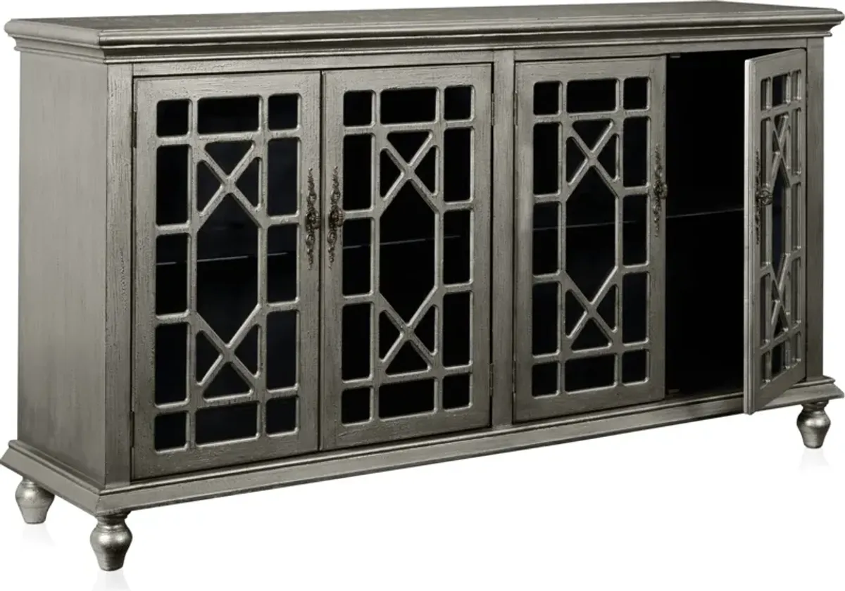 Grenoble Media Stand - Distressed Pewter