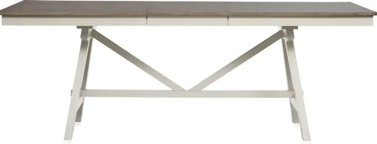 Maxwell Solid Wood Trestle Extendable Dining Table - Gray