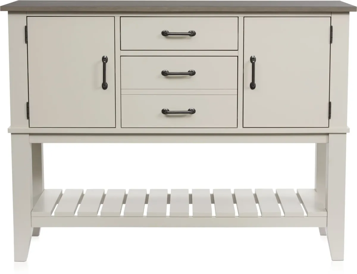 Maxwell Solid Wood Server with USB Charging - Gray