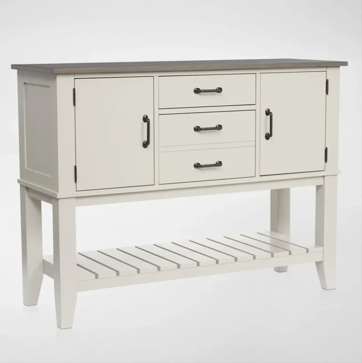 Maxwell Solid Wood Server with USB Charging - Gray