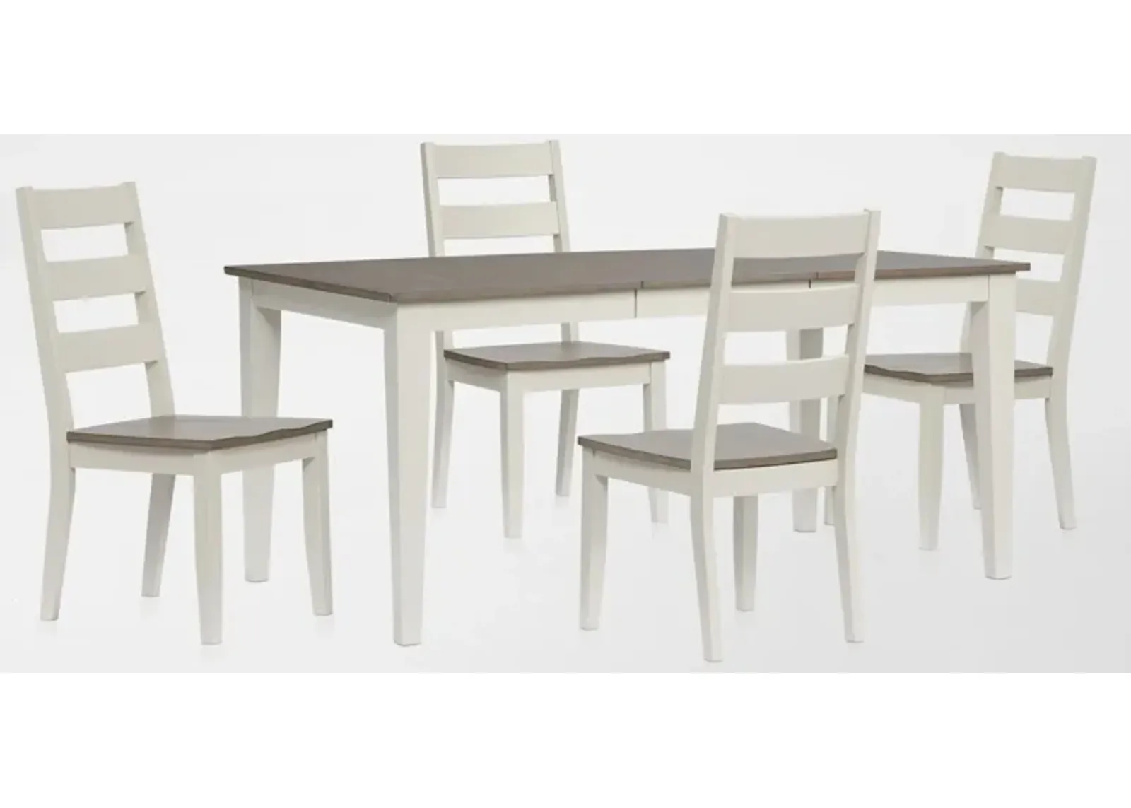 Maxwell Extendable Dining Table and 4 Chairs - Gray