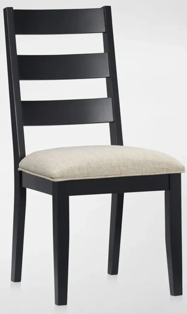 Maxwell Upholstered Dining Chair - Black - Wood Legs