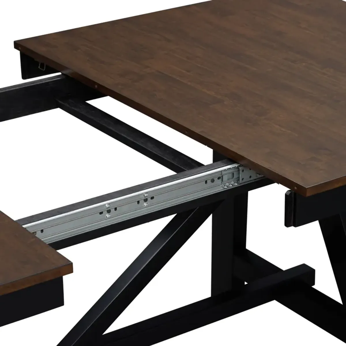 Maxwell Trestle Extendable Dining Table - Black