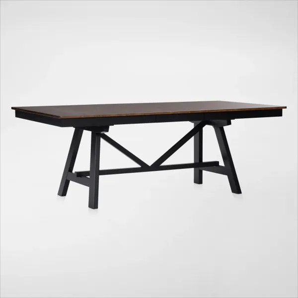 Maxwell Solid Wood Trestle Extendable Dining Table - Black
