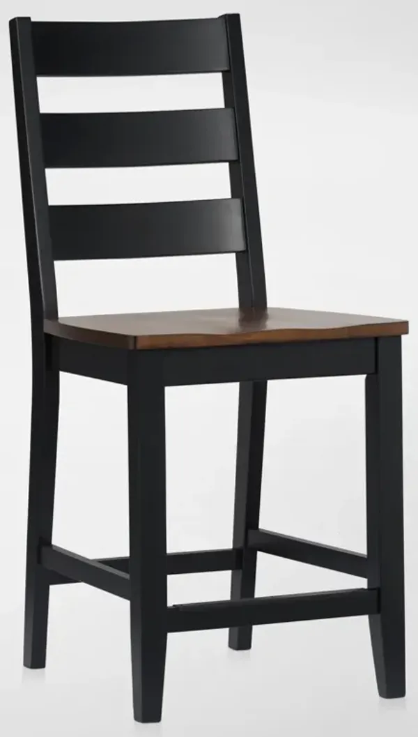 Maxwell Solid Wood Counter-Height Stool - Black