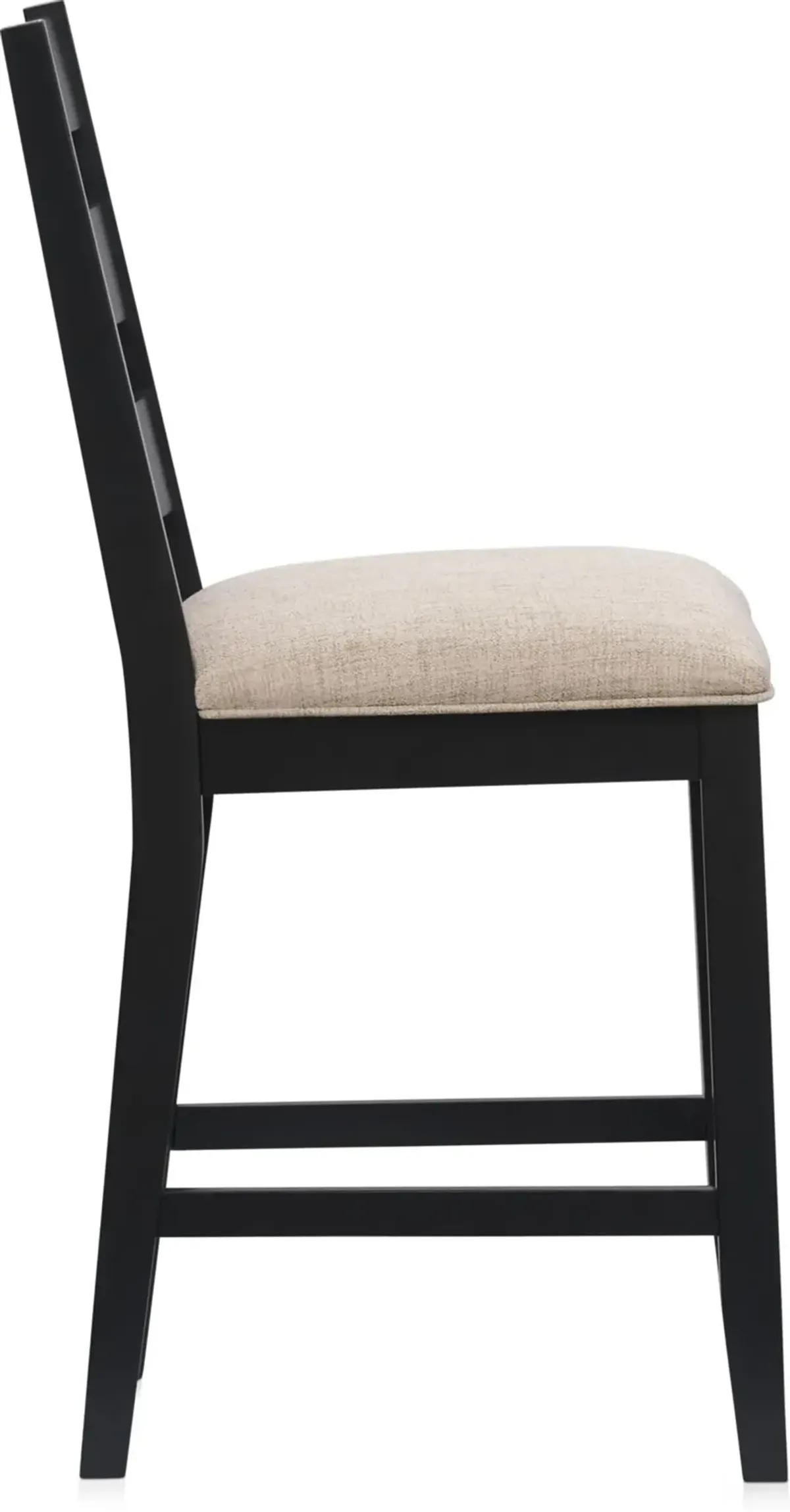 Maxwell Upholstered Counter-Height Stool - Black