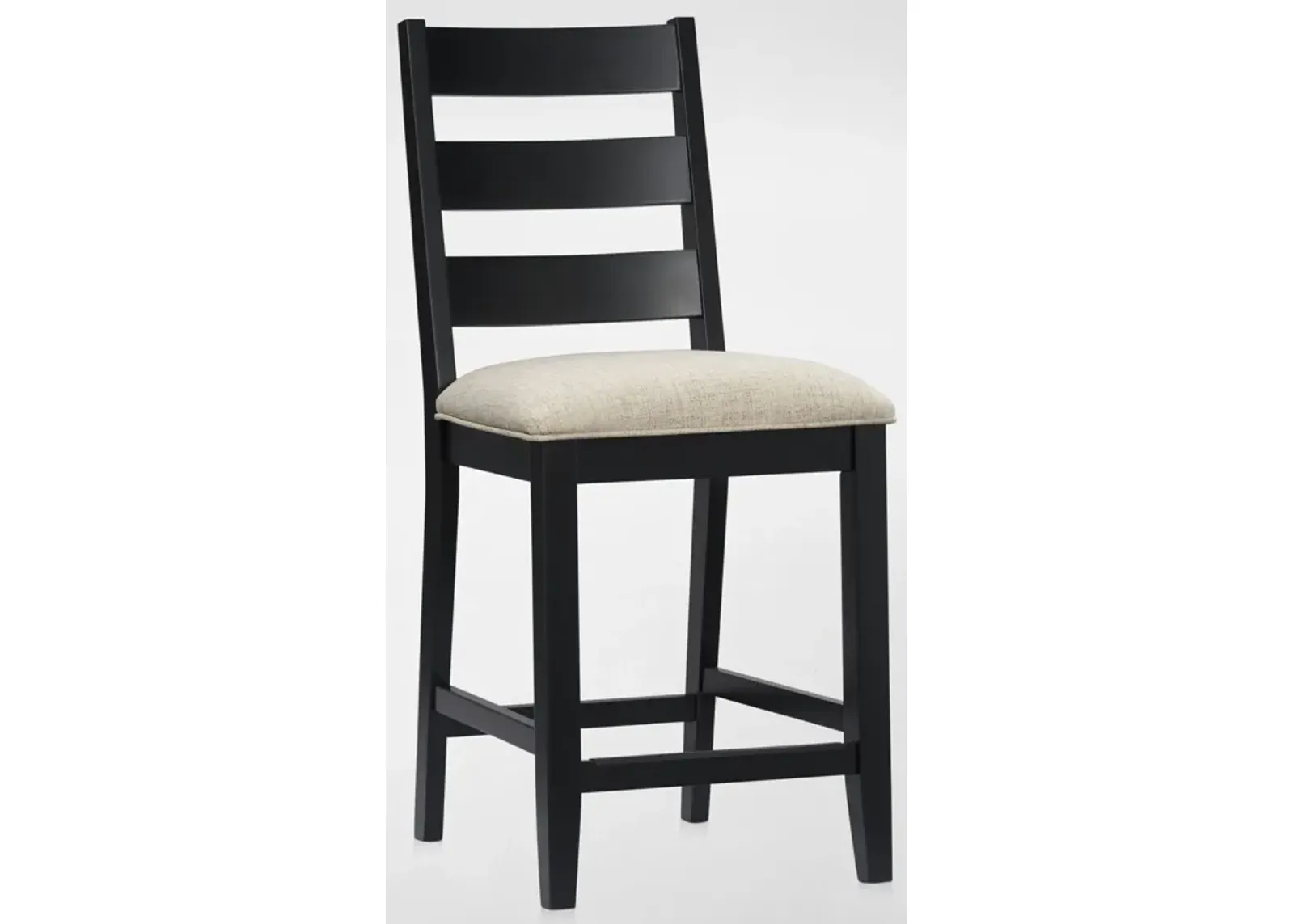 Maxwell Upholstered Counter-Height Stool - Black