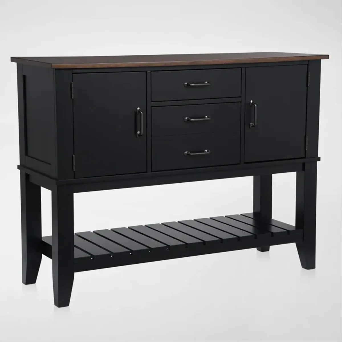 Maxwell Solid Wood Server with USB Charging - Black