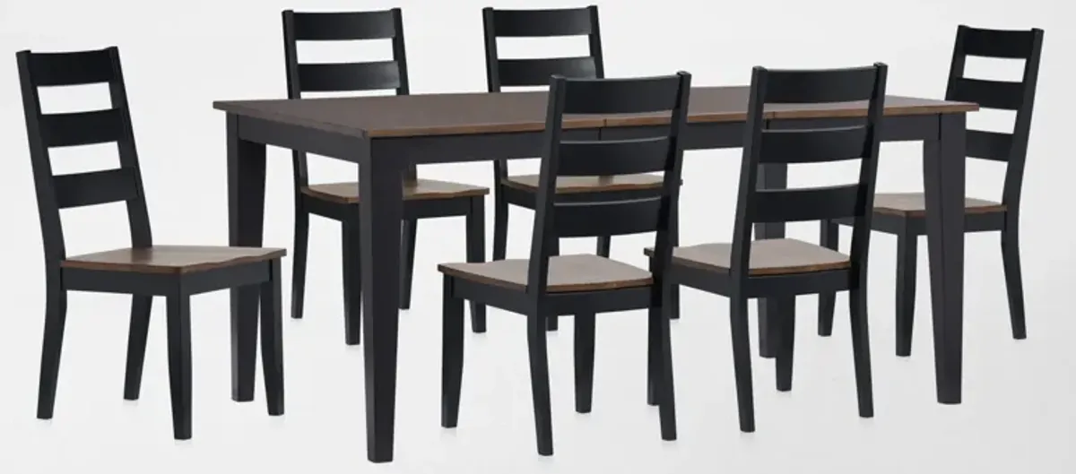 Maxwell Extendable Dining Table and 6 Chairs - Black