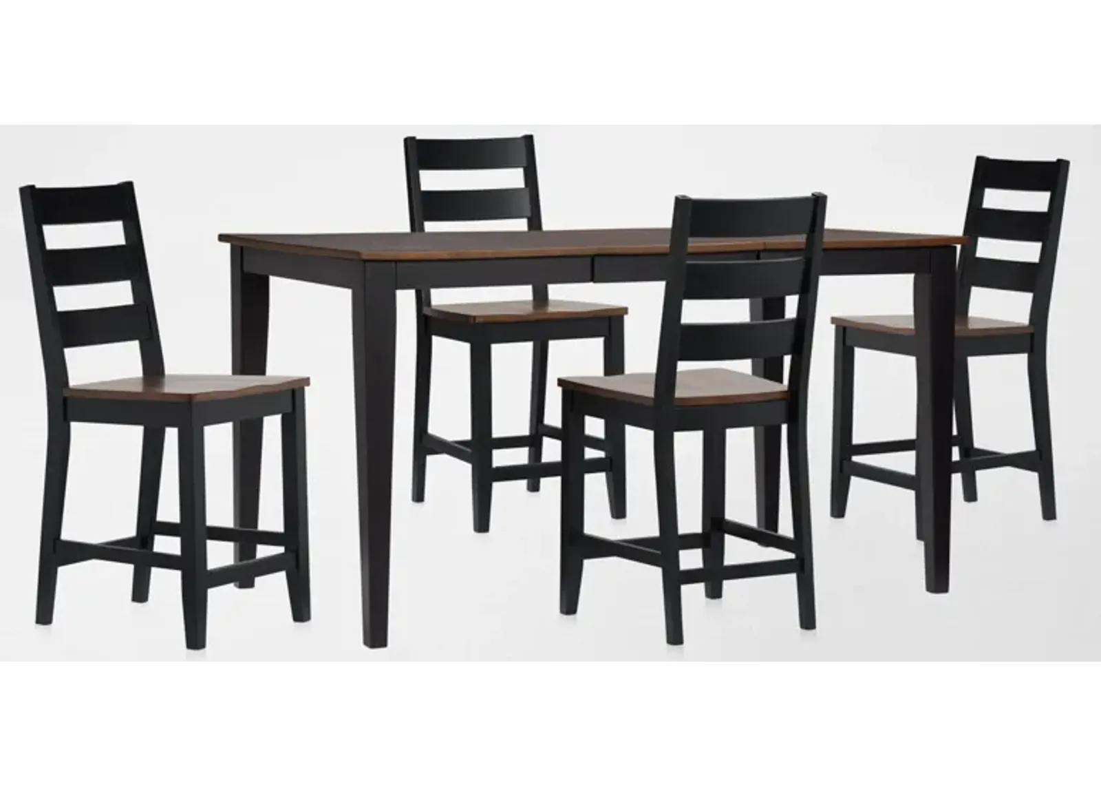 Maxwell Counter-Height Extendable Dining Table and 4 Stools - Black