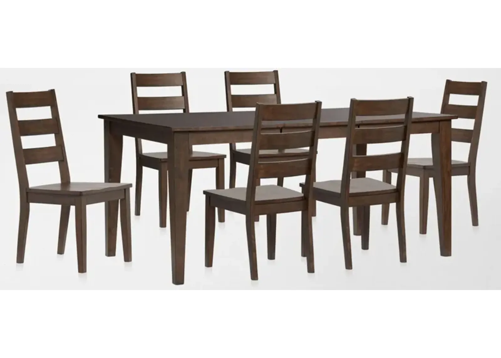 Maxwell Extendable Dining Table and 6 Chairs - Hickory