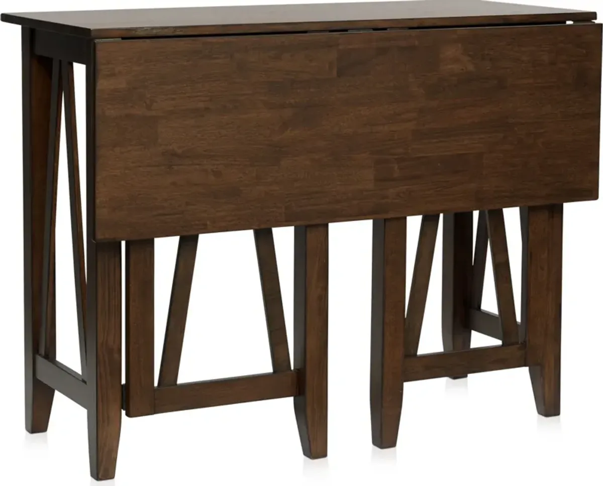 Maxwell Breakfast Bar and 2 Backless Counter Stools - Hickory