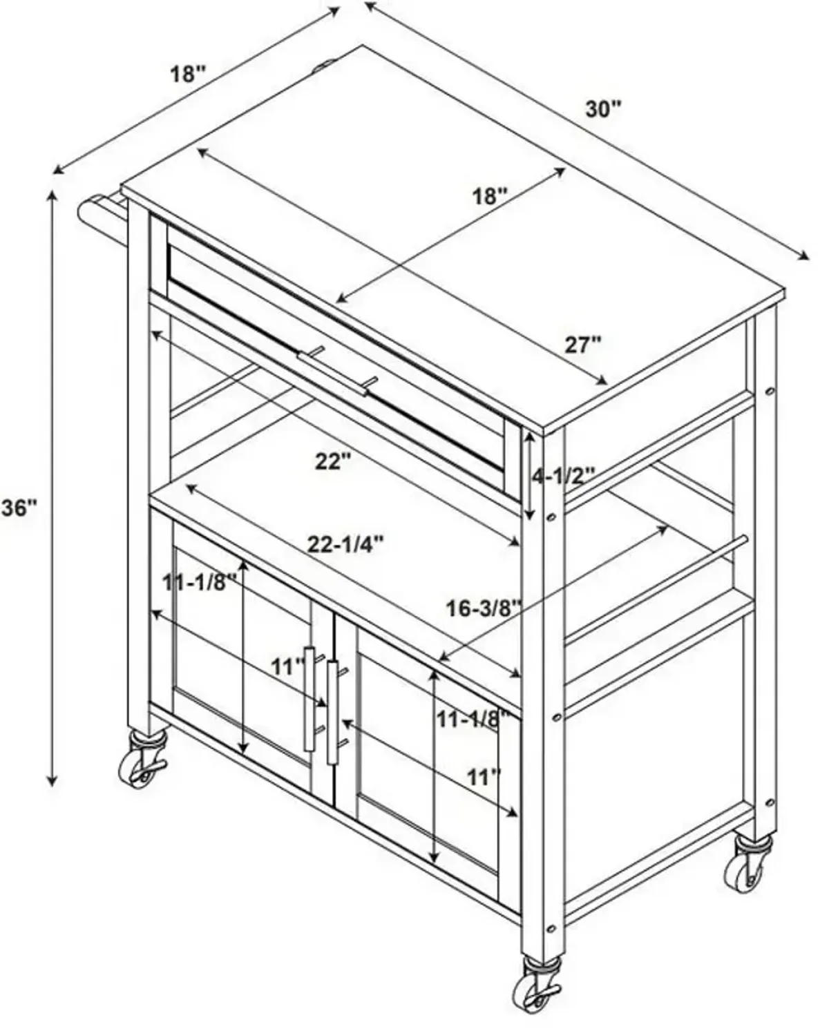 Swanson Kitchen Cart - White