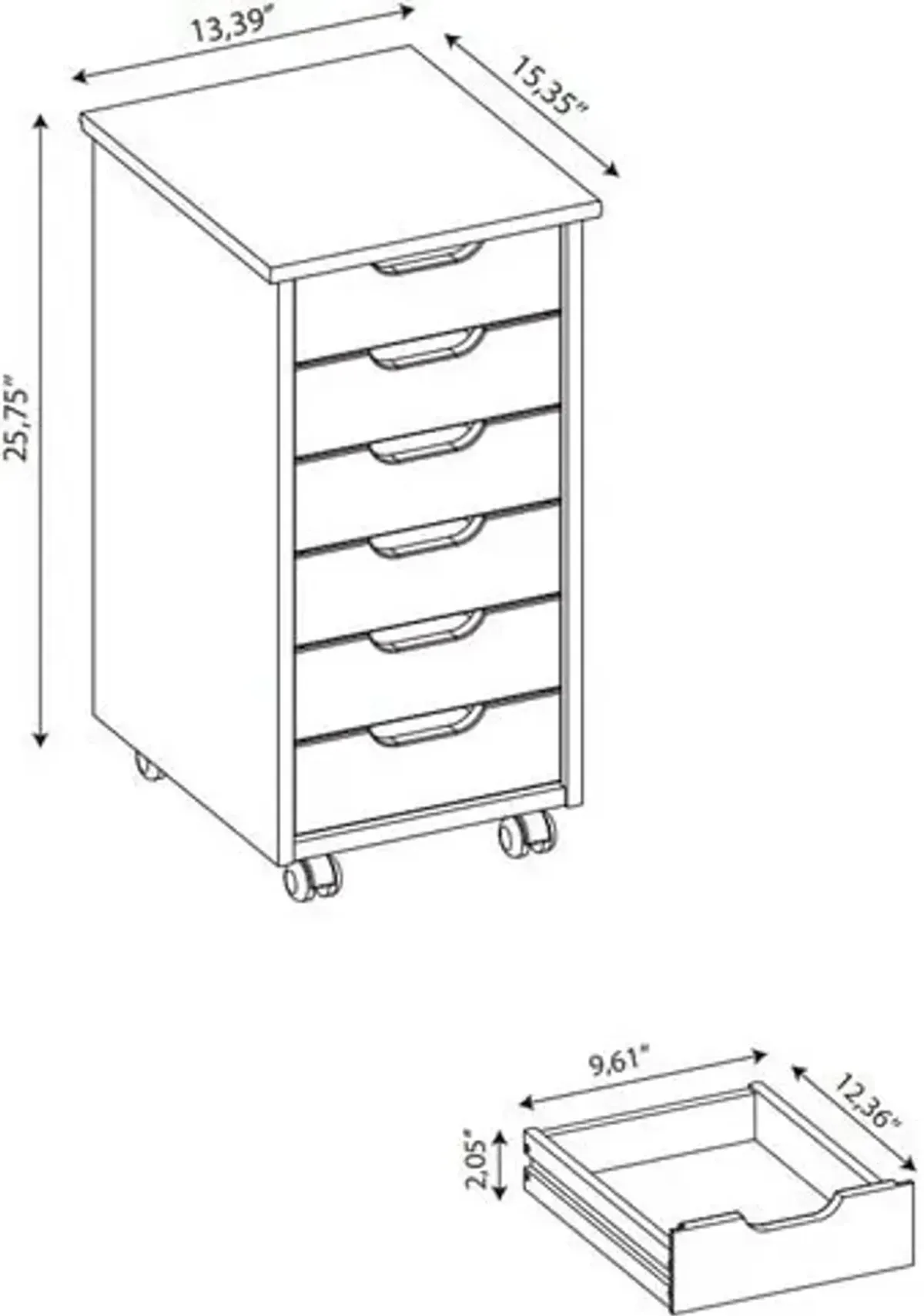 Bonnie Storage Cart - White