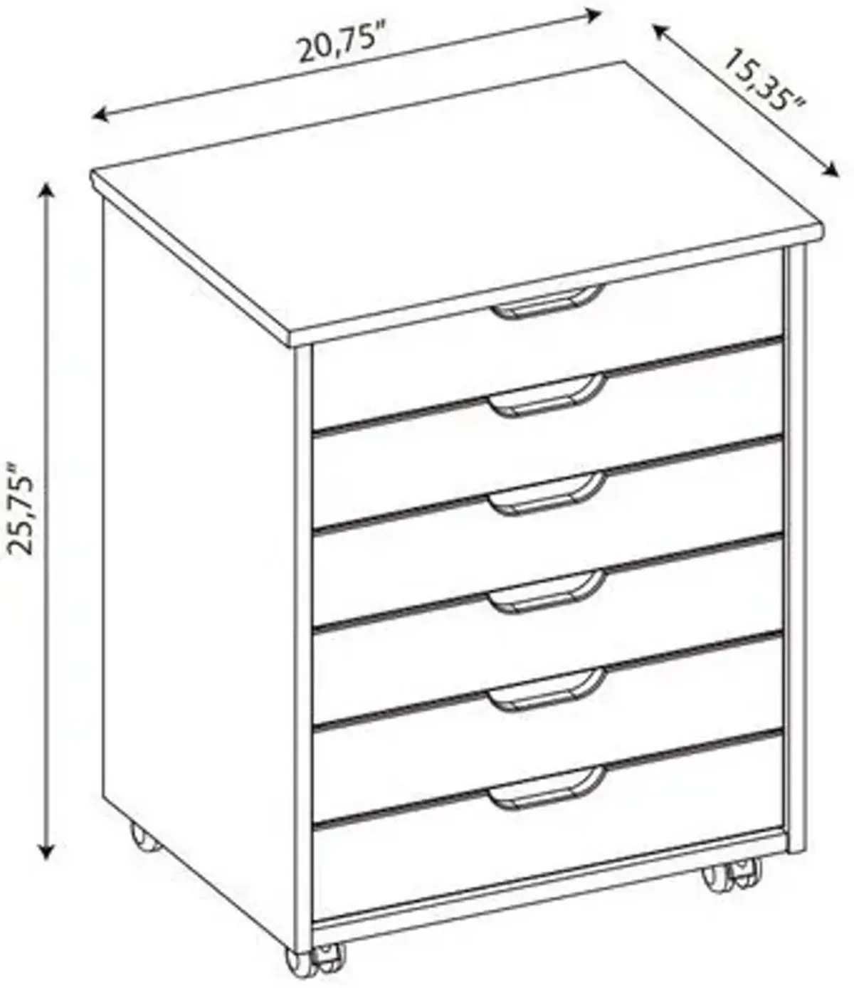 Bonnie Wide Storage Cart - Gray