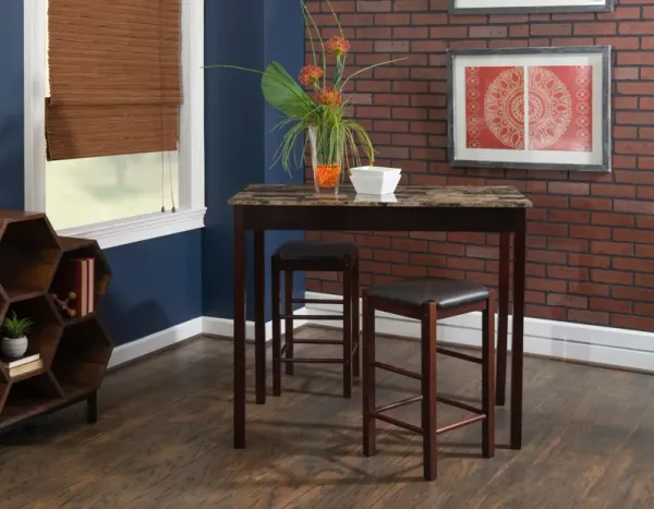 Brewer Pub Table and 2 Backless Stools