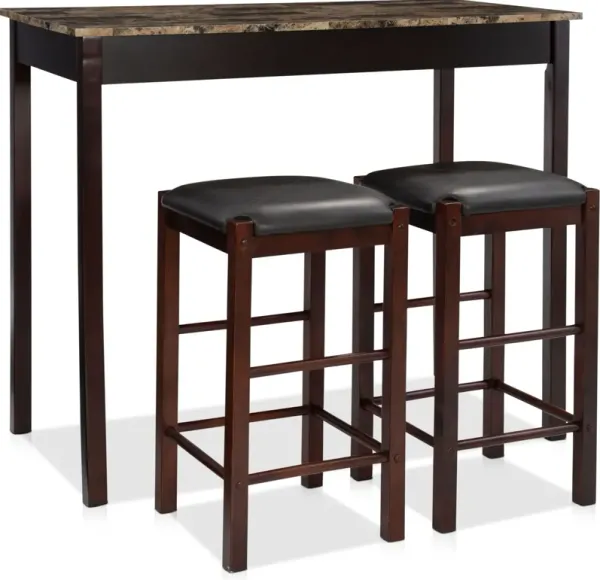 Brewer Pub Table and 2 Backless Stools
