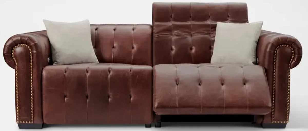 Windsor Park 2-Piece Dual-Power Reclining Sofa - Brown