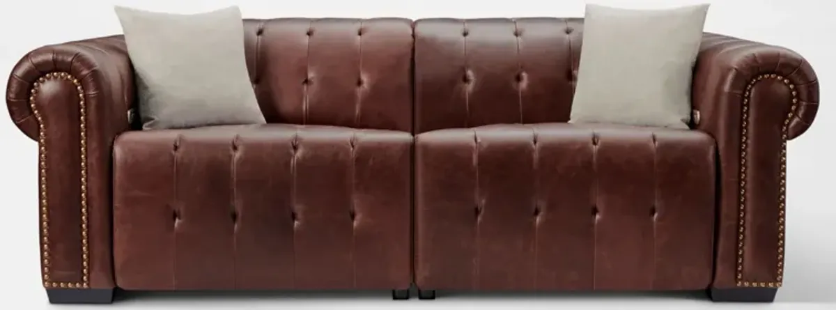 Windsor Park 2-Piece Dual-Power Reclining Sofa - Brown