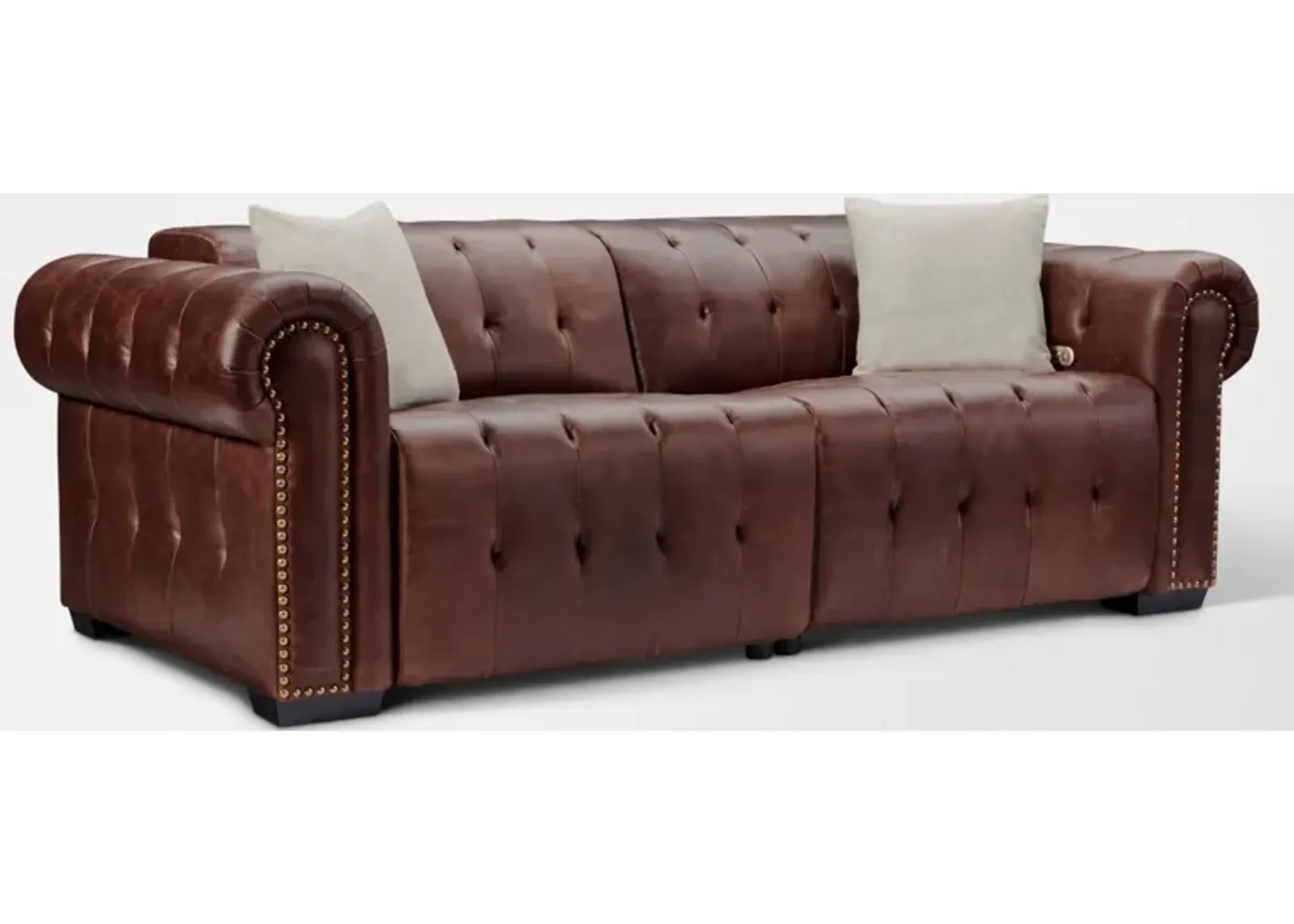 Windsor Park 2-Piece Dual-Power Reclining Sofa - Brown