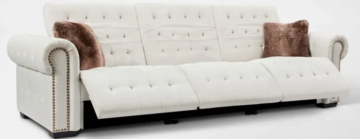 Windsor Park 3-Piece Dual-Power Reclining Sofa with 3 Reclining Seats - Ivory