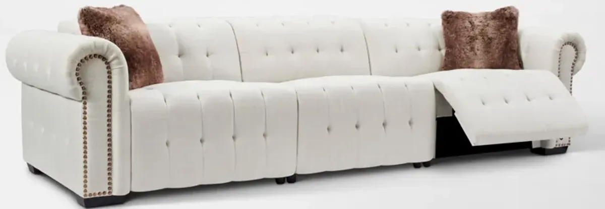 Windsor Park 3-Piece Dual-Power Reclining Sofa with 3 Reclining Seats - Ivory