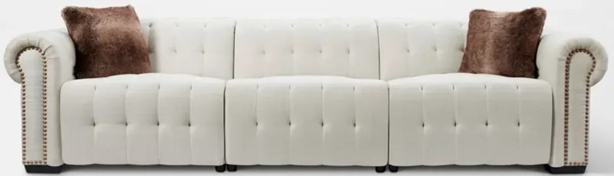 Windsor Park 3-Piece Dual-Power Reclining Sofa with 3 Reclining Seats - Ivory