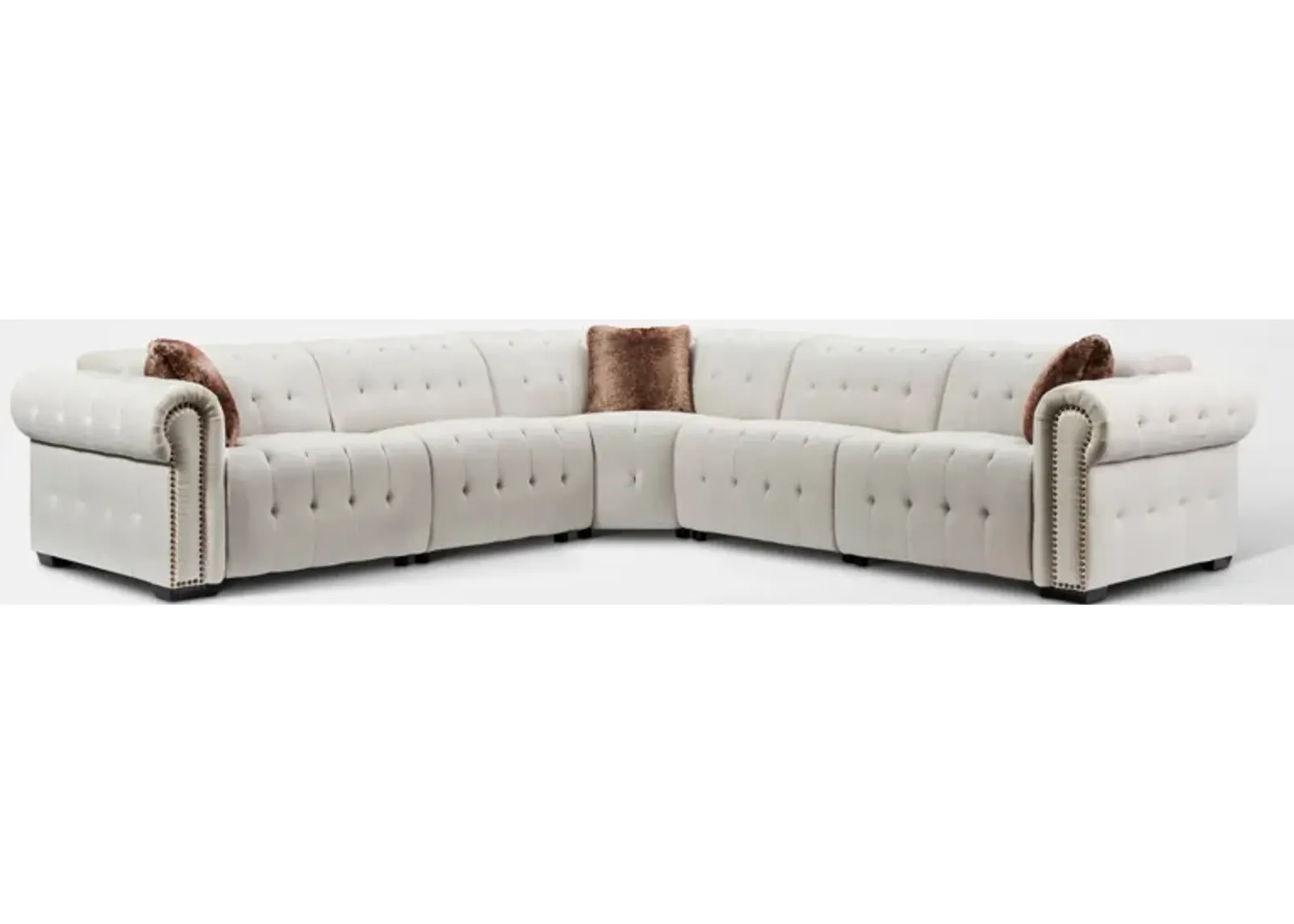 Windsor Park 5-Piece Dual-Power Reclining Sectional with 2 Reclining Seats - Ivory