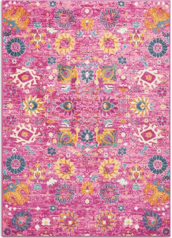 Tralee 8' x 10' Area Rug - Fuchsia Floral