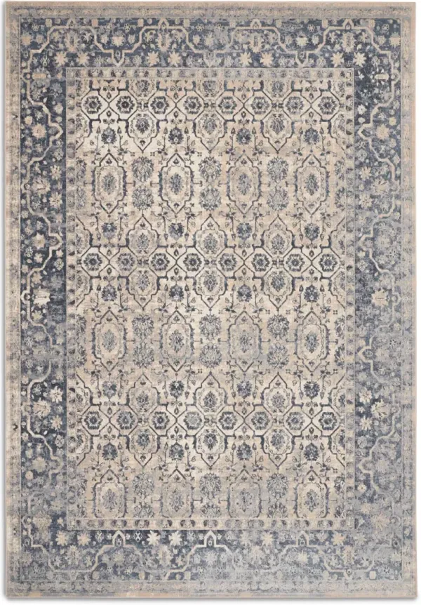 Lilia 5' x 8' Area Rug - Ivory/Blue