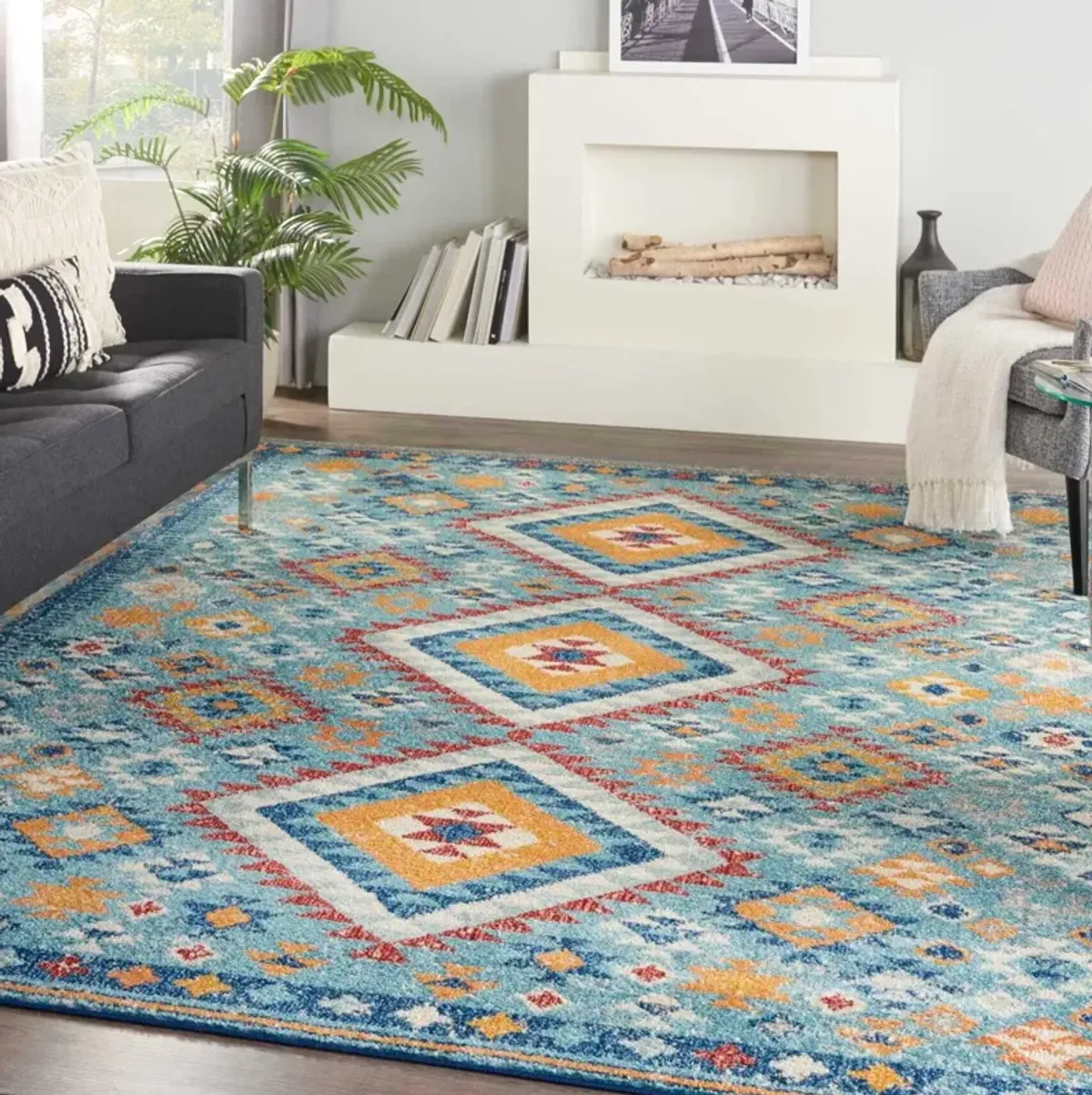 Tralee 8' x 10' Area Rug - Blue Multicolor