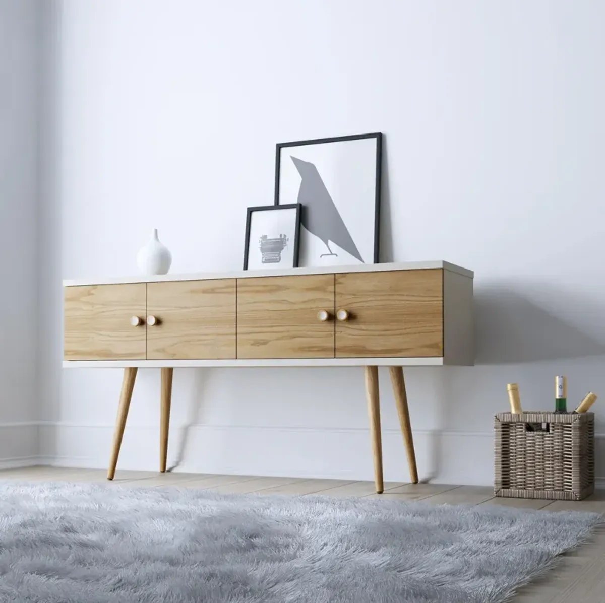 Belgrade Sideboard - Off-White/Cinnamon