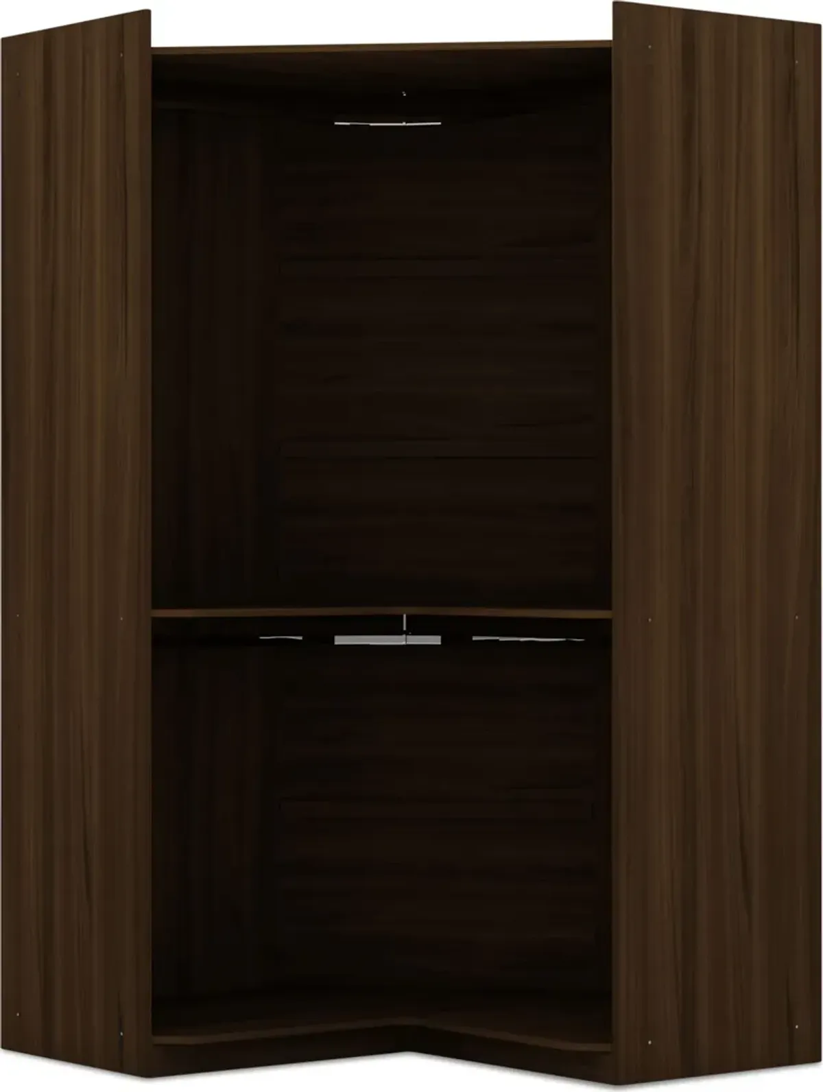 Cornell Corner Wardrobe Closet - Brown