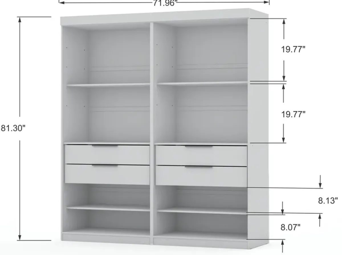 Cornell Set of 2 Open Closets - White