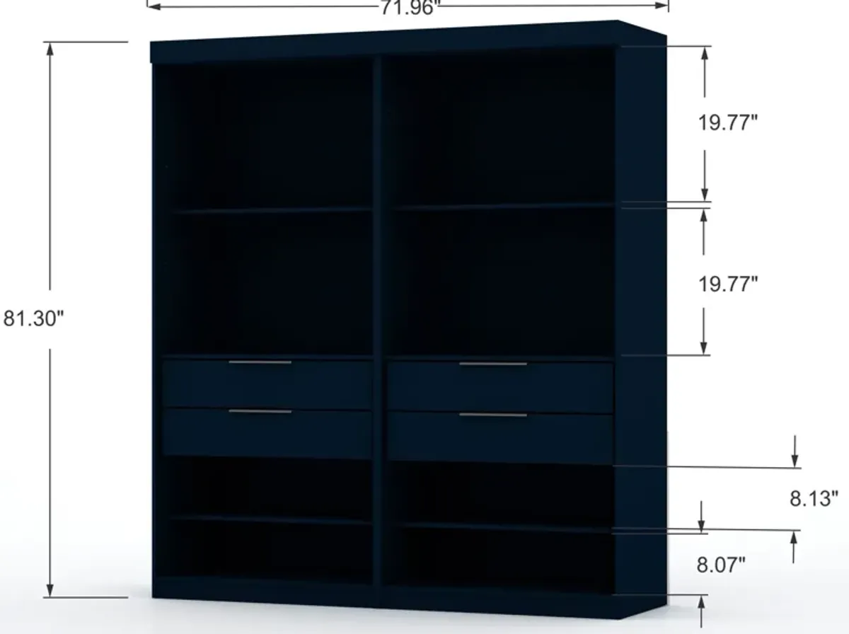 Cornell Set of 2 Open Closets - Blue