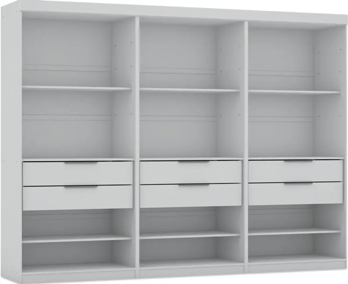 Cornell Set of 3 Open Closets - White