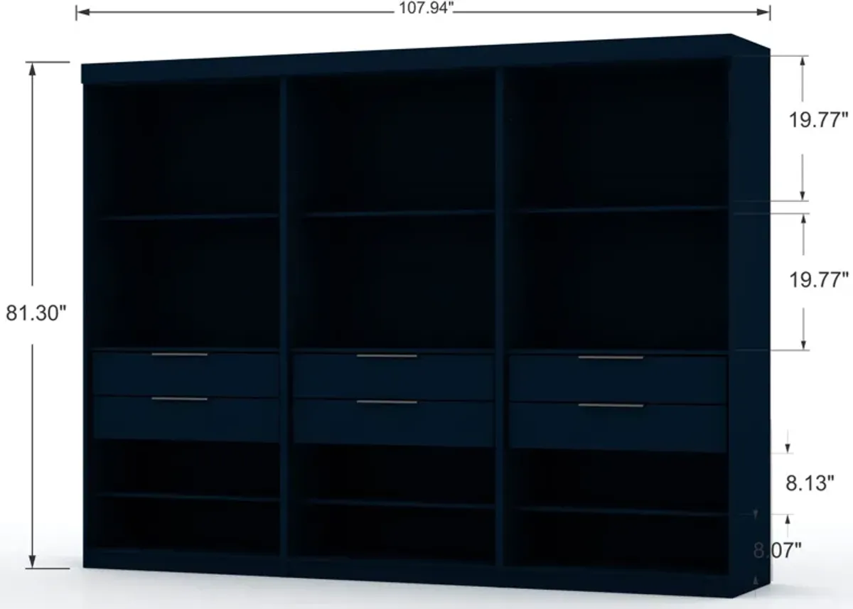 Cornell Set of 3 Open Closets - Blue