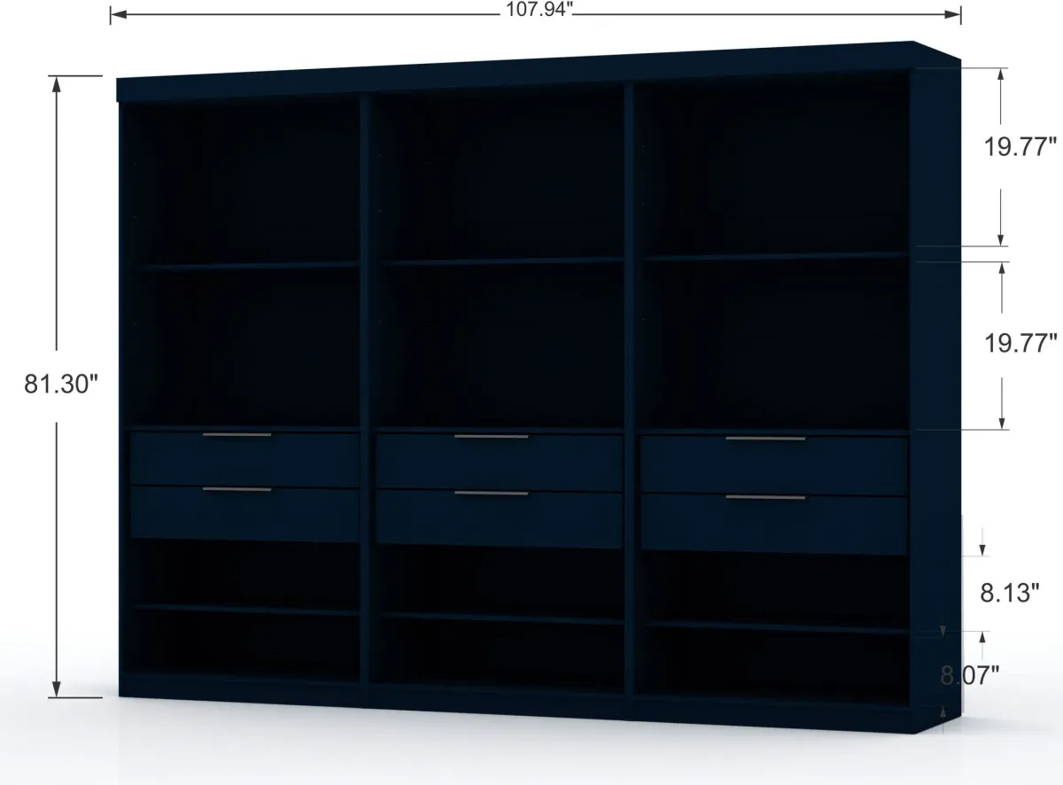 Cornell Set of 3 Open Closets - Blue