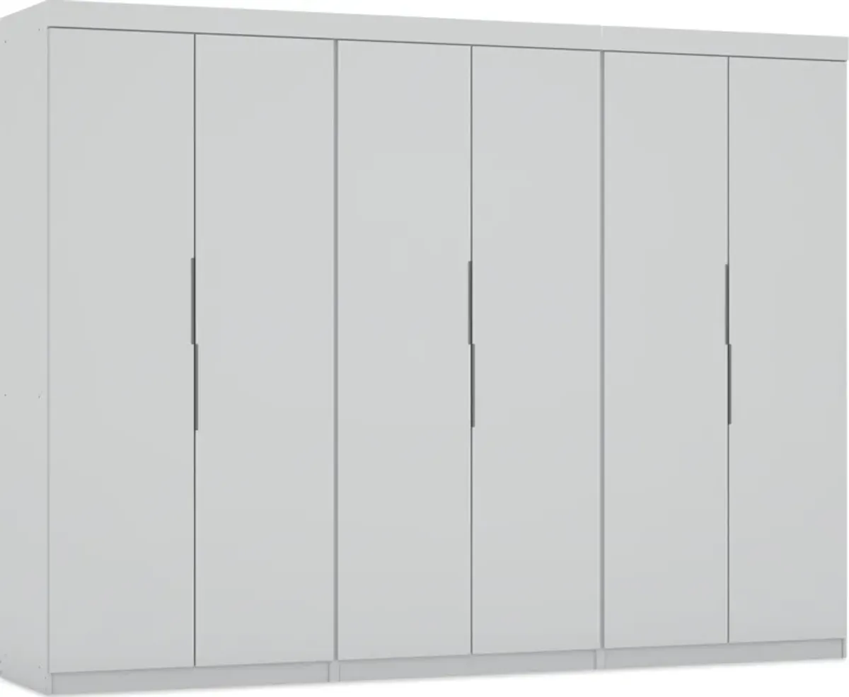 Cornell Set of 3 Wardrobe Closets - White