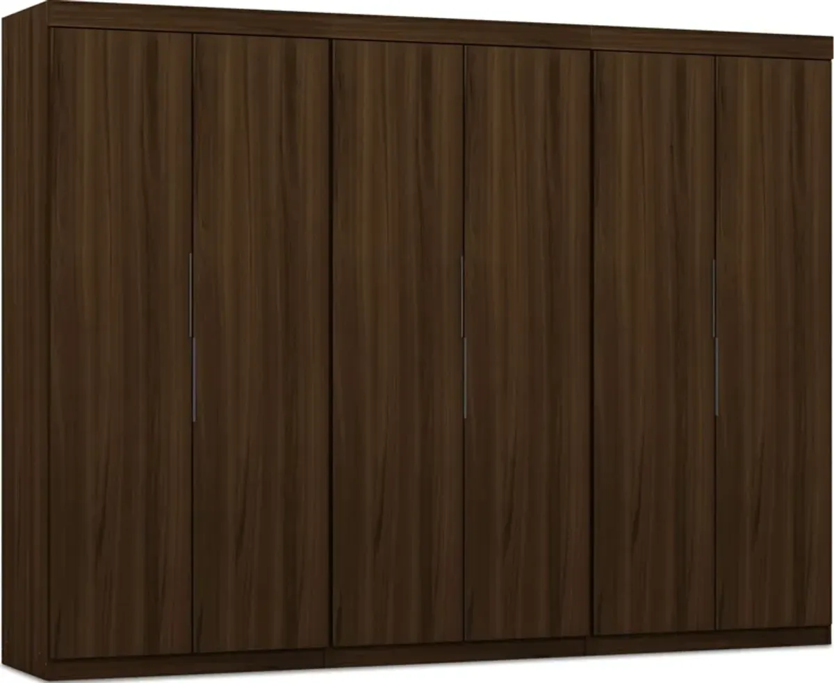 Cornell Set of 3 Wardrobe Closets - Brown