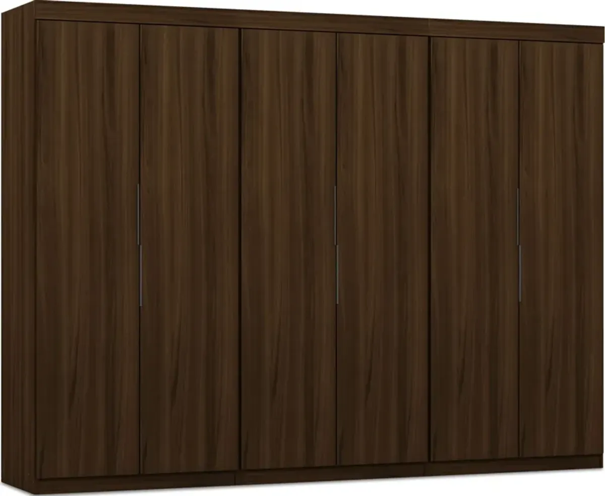 Cornell Set of 3 Wardrobe Closets - Brown