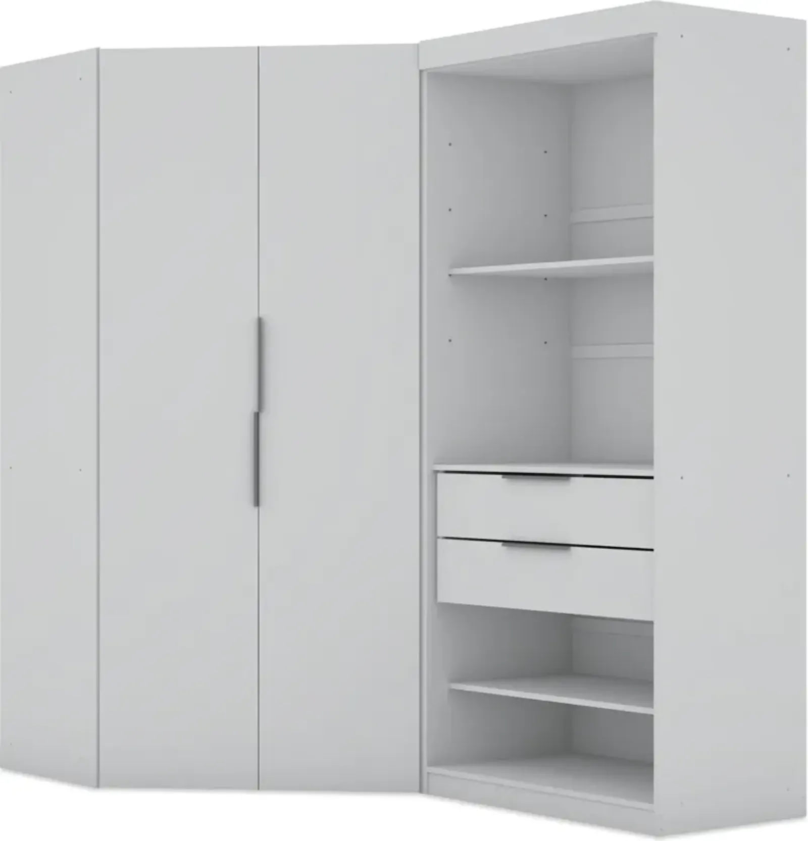 Cornell Set of 2 Semi-Open Corner Closets - White